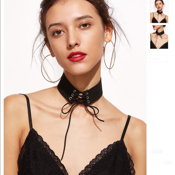 Lace Up Choker - Picture 2 of 6